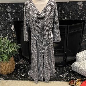 Croft & Barrow Black and White Patterned Dress